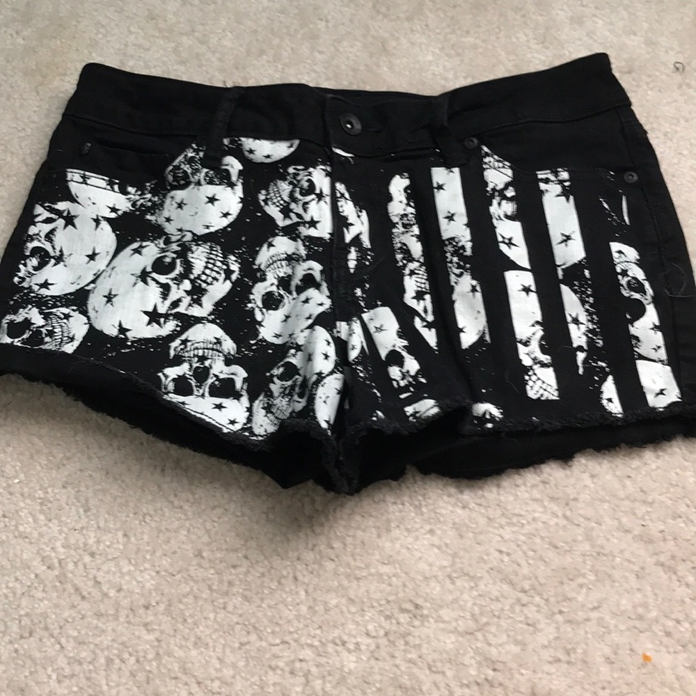 Black jean shorts